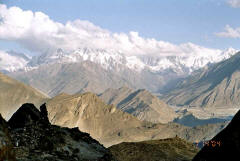 Sunset over the Rakaposhi at Eagle's Nest, Karimabad, Hunza Valley