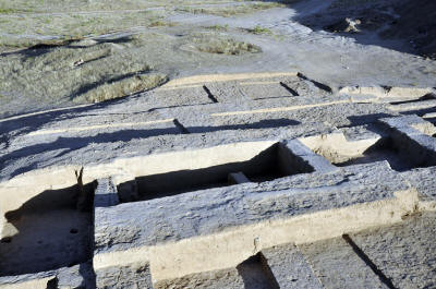 View from above of the excavated area, from the west